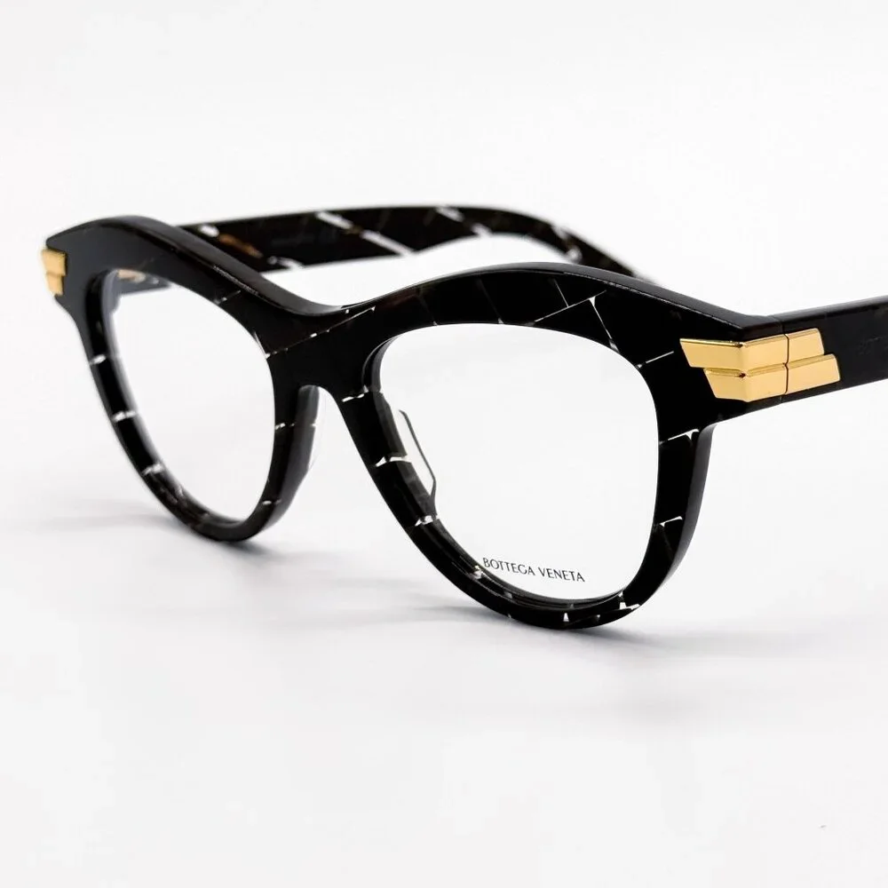 NEW BOTTEGA VENETA EYEGLASSES BV1105O 003 CAT EYE HAVANA/WHITE WOMEN EYEWEAR